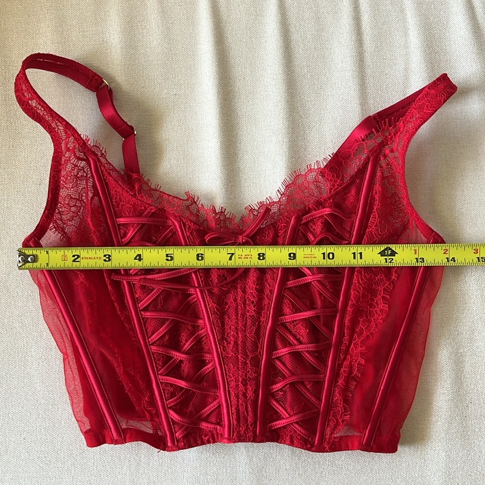 NWT Victoria's Secret Red Lace Corset - Picture 6 of 8